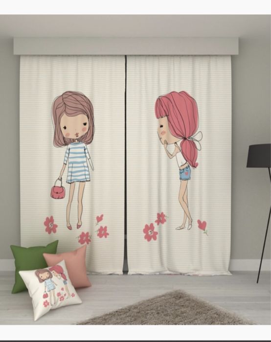 Завеси /пердета за детска стая за момиче - 3 броя