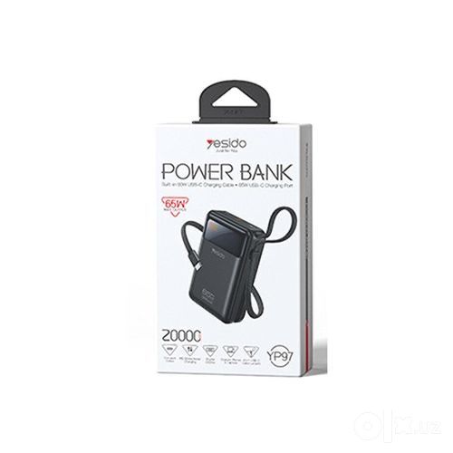 Power Bank Yesido 20.000mAh 65W PD Для ноутбуков и смартфонов