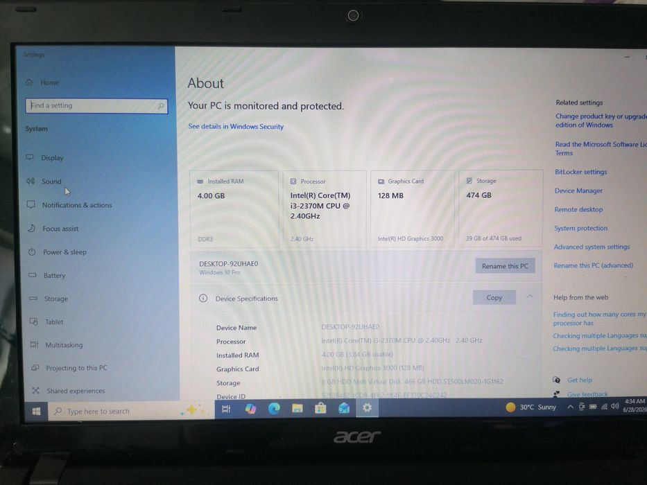 Laptop Acer Aspire