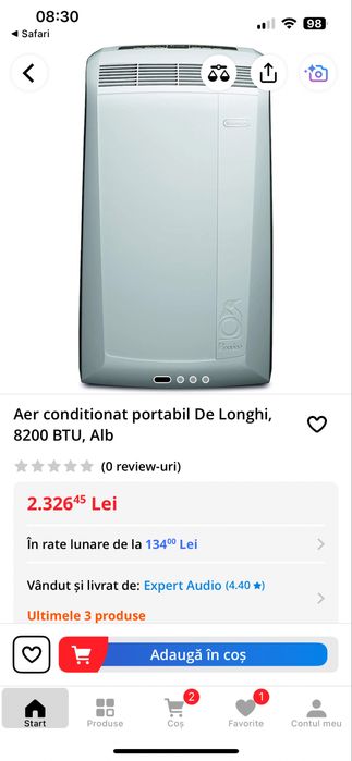 Aer conditionat portabil delonghi