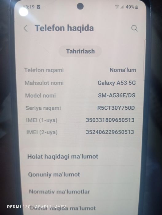 Samsung a 53 5g sotiladi holati yaxshi