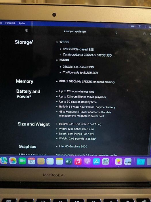 Vand laptop Makbook Air