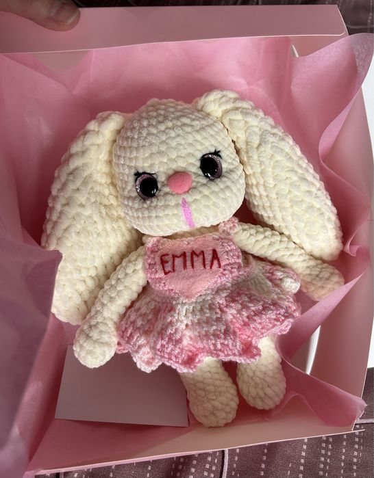 Iepuras de catifea handmade din catifea de plus cadou de paste