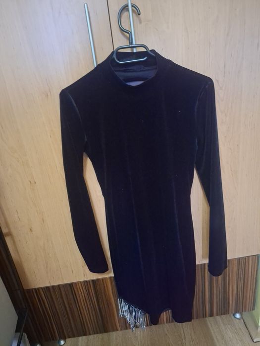 Salopetă neagră din plasă cu corset cu bretele spaghete marimea S-80 l