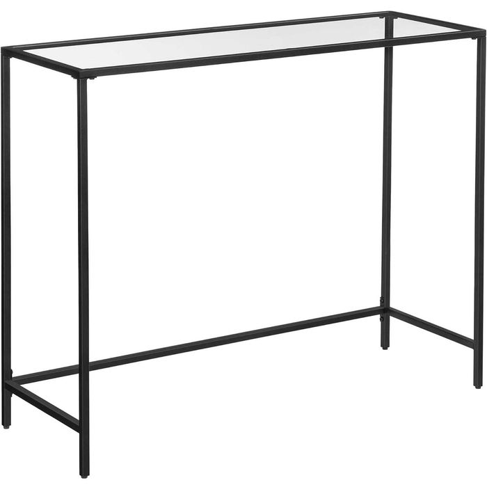 Consola cu blat din sticla securizata, 100 × 35 × 80 cm, negru