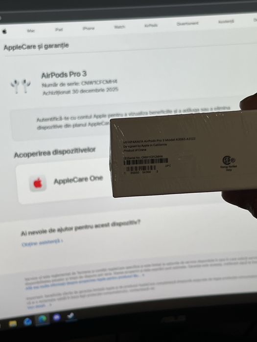 Vand casti Aipods pro 3 noi si sigilate predare personala sau livrare prin OLX / Fan Courier.