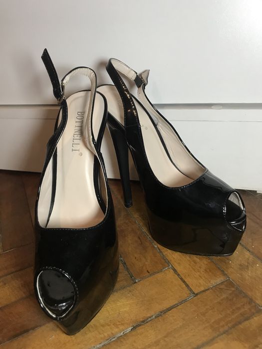 pantofi simpli peep toe si cu 16cm