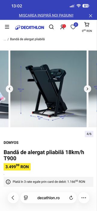 Vand Banda de alergat Domyos T900A ca noua