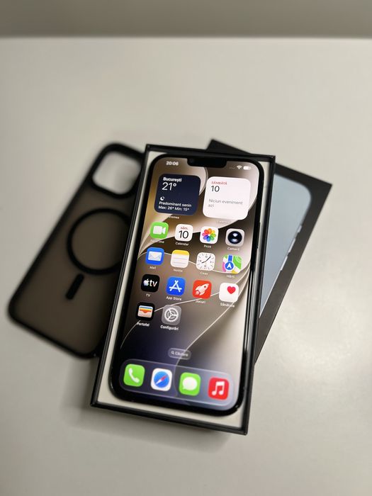 iPhone 13 Pro Max Sierra Blue ca nou 89% 128 GB la cutie + husa