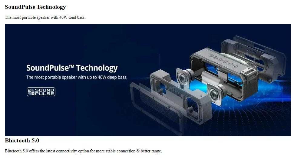 SoundPulse™ Kолона Tronsmart Force+ 40W 3D BASS Гласов Контрол TWS NFC
