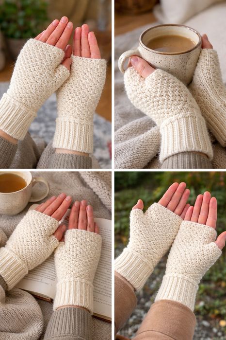 Ръчно плетени ръкавици без пръсти