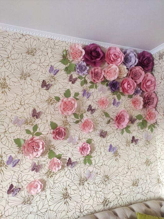 Бумажные цветы для интерьера