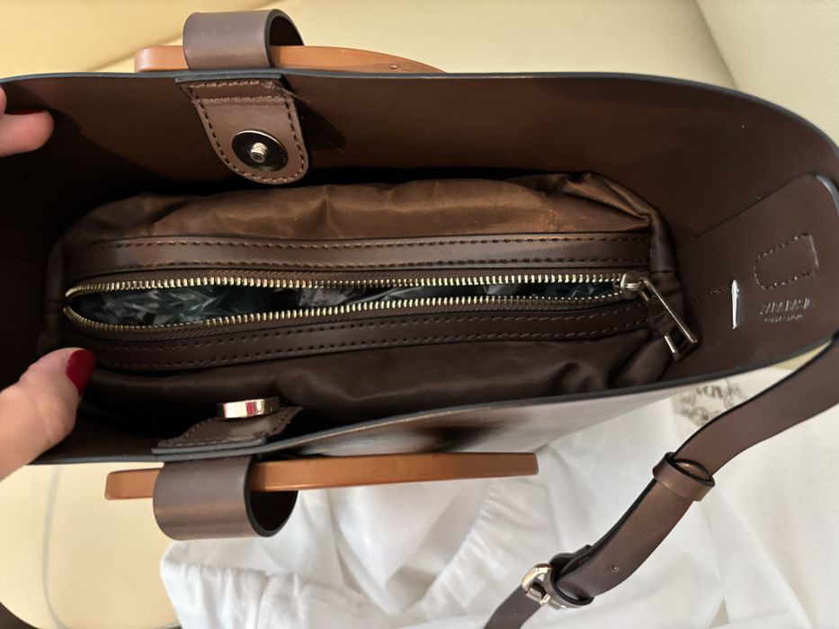 Сумка ZARA с деревянными ручками