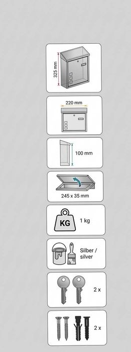 Cutie Poștală Smart din Inox cu Notificare pe Telefon & Opțiune Keybox