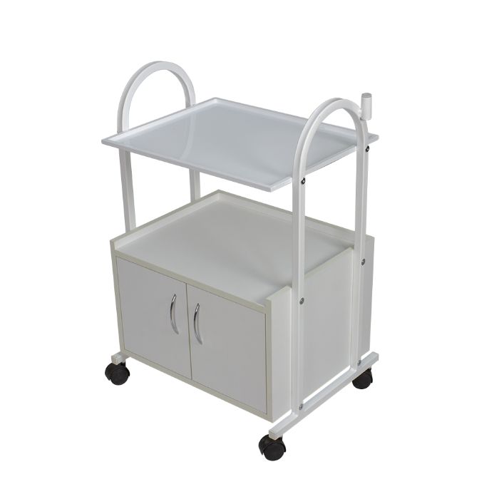 Количка за естетика - метална 1* - бяла 55 х 42,5 х 80,5 см