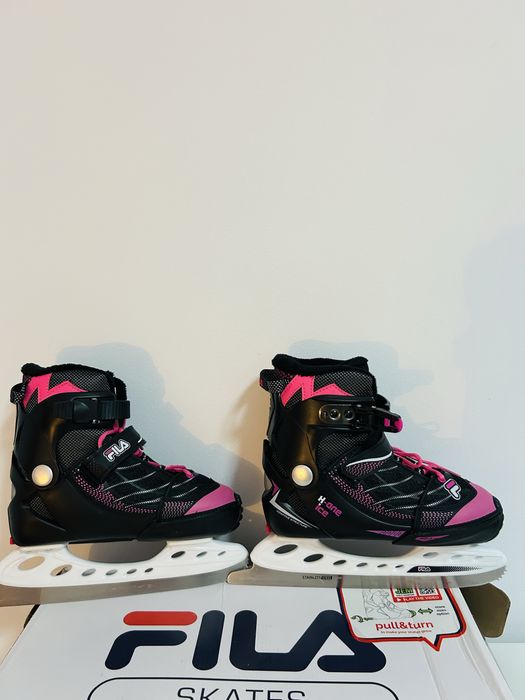 Patine de gheata pentru fete, FILA X-One GL, Negru/Roz, 38EU