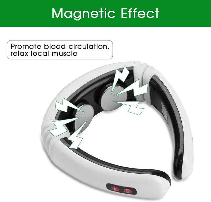 Aparat de masaj cervical impulsuri electromagnetice 2 electrozi spate