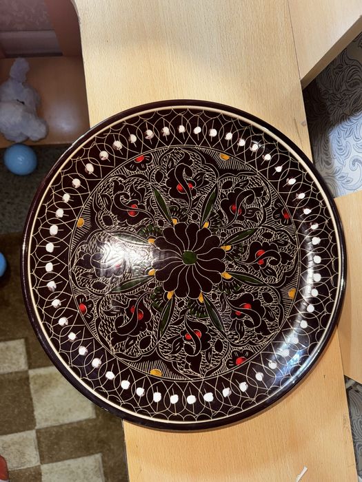 узбекская керамическая тарелка — ляган