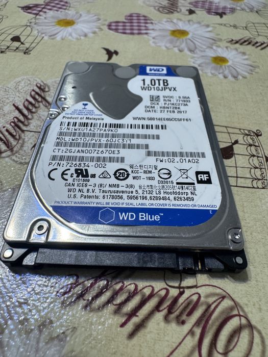 Hard Disk Laptop WD Blue 1TB, 5400 RPM, SATA 3, 2.5 inch (WD10JPVX