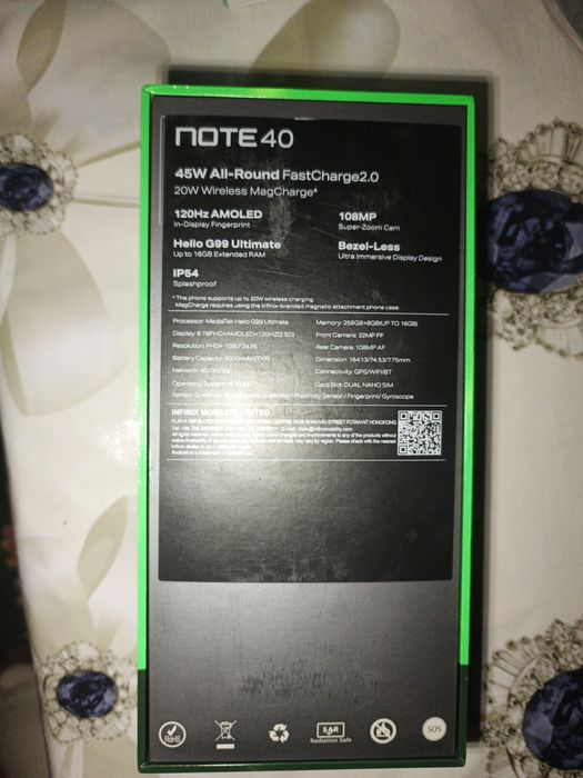Infinix note 40.