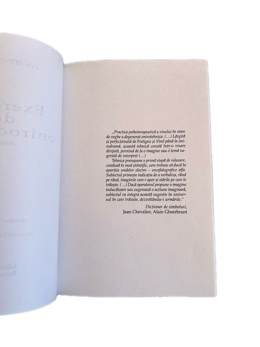 Carte Exerciții de onirodramă - Eva Pervolovici 2001 Editura Meta Roman Rar