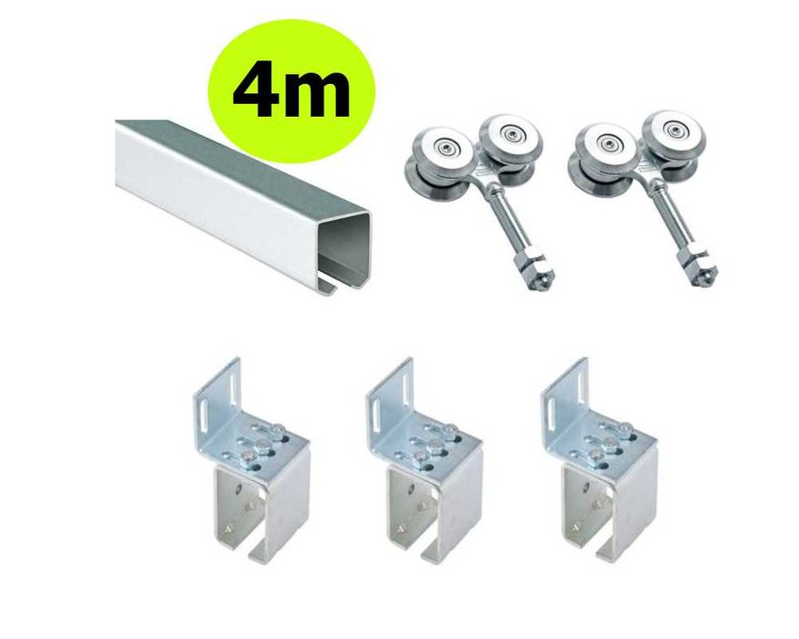 Pachet usi glisante suspendate, 4m sina 34x33mm +2 role+ acc. prindere