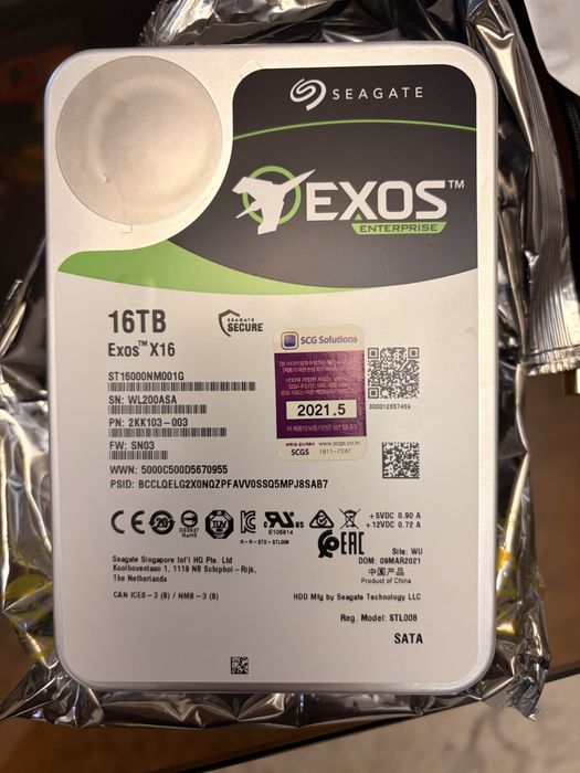 HDD NAS Seagate EXOS X16 16TB 16T
