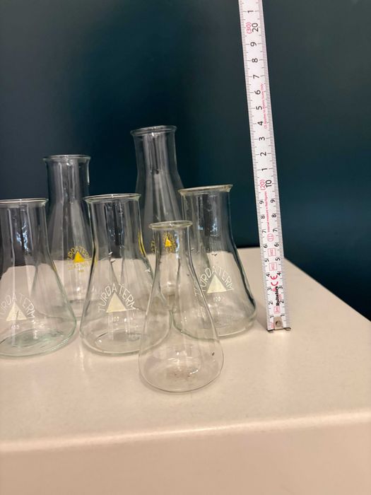 Recipiente laborator TUDATERM sticlă borosilicat, rare, anii 1950