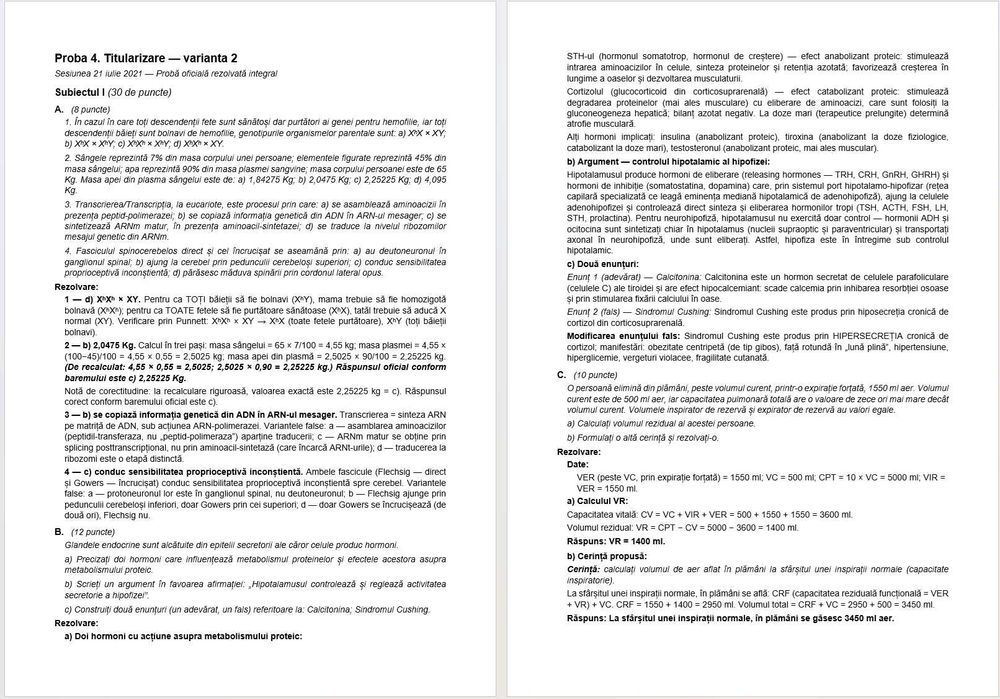 Biologie (cod 009) – Vol. I-II – Sinteze tematice si probe rezolvate - Ghid de pregatire examenele de Definitivare in Invatamant si Titularizare