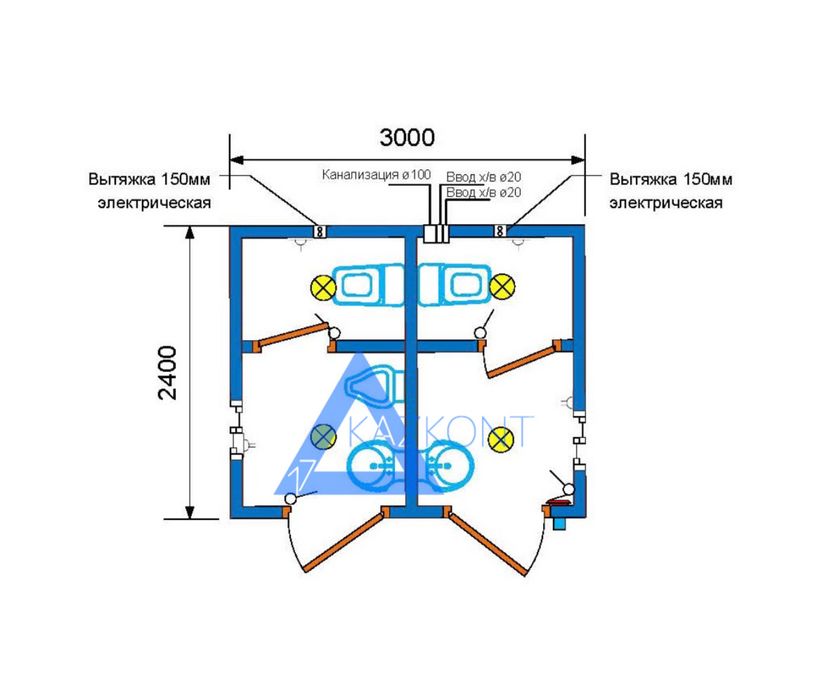 Контейнер туалет, санузел