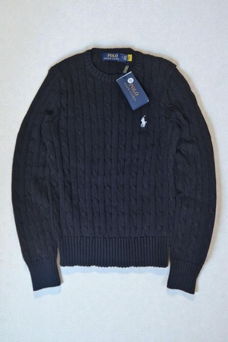 Pulover Negru Polo Ralph Lauren Cu Logo Alb Nou Cu Eitcheta - Marime S