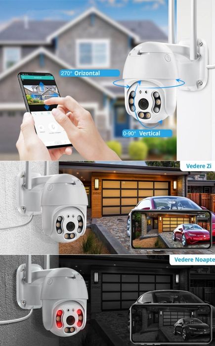 Camera supraveghere Wifi 355°Smart PTZ  senzor miscare 1080p LED+IR