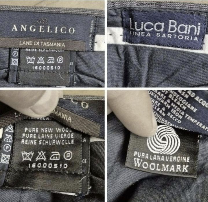 Pantaloni Angelico Luca Bani, Lână Woolmark Noua Virgină Tasmania 48