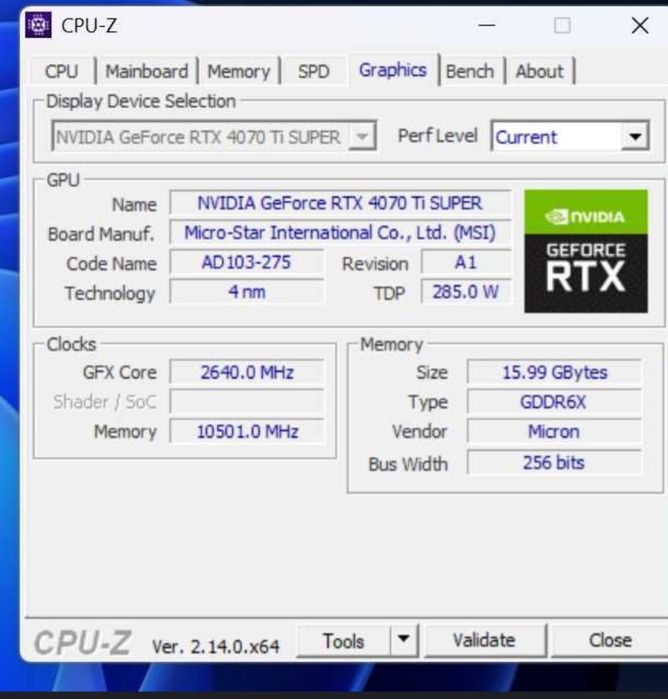 Placa video Rtx 4070 TI Super 16 GB
