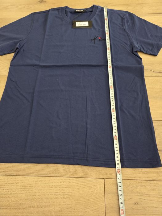 Tricou albastru Kiton cu logo brodat