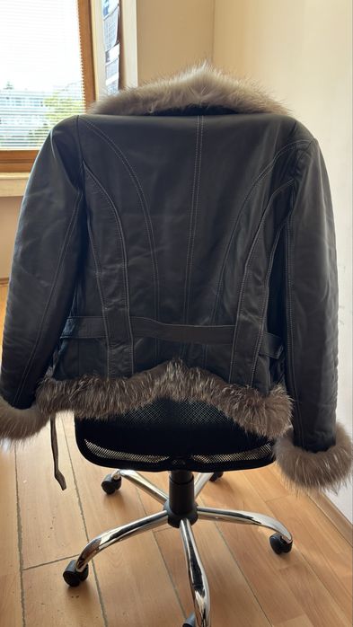 Дамско кожено яке, естствена кожа и естествен косъм