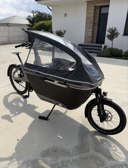Lovens Explorer S50 cargo electrică Bosch – copii, plafon ploaie, stare foarte bună