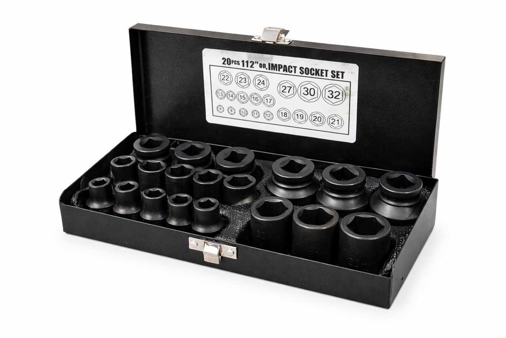 Set tubulare impact 1/2 8-32 mm 20 piese cutie metalica