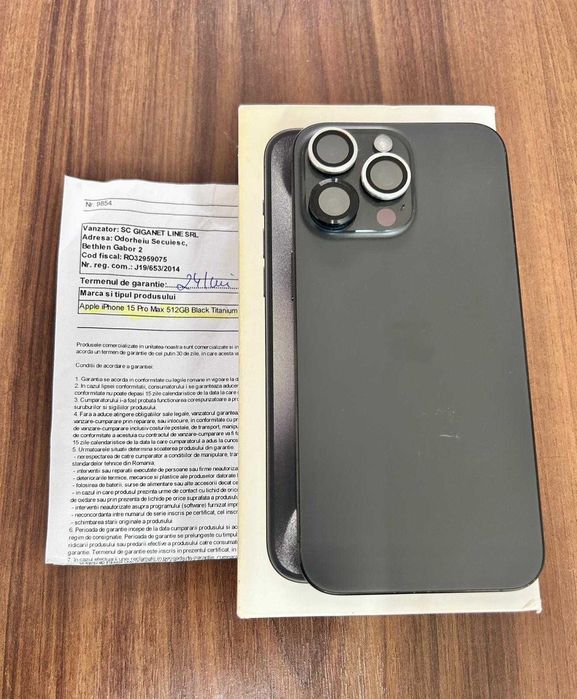 iphone 15 pro max 512 gb cutie factura huse incarcator original