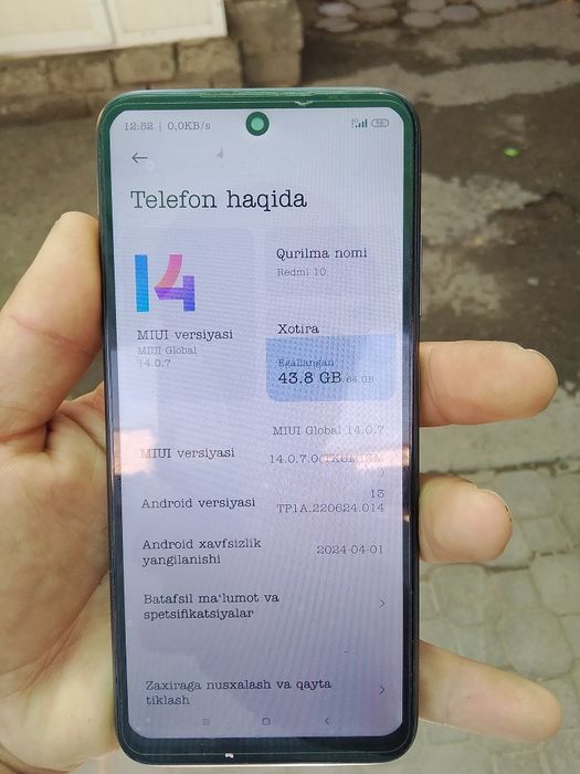 Redmi note 10 sotiladi