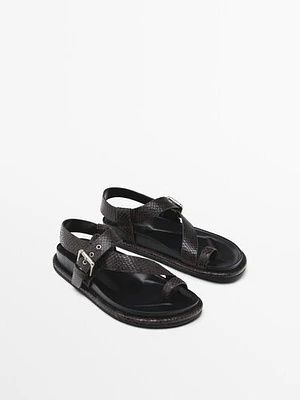 Sandale din piele Massimo Dutti