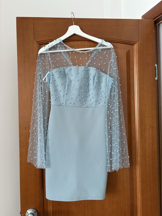 Платье голубое вечернее