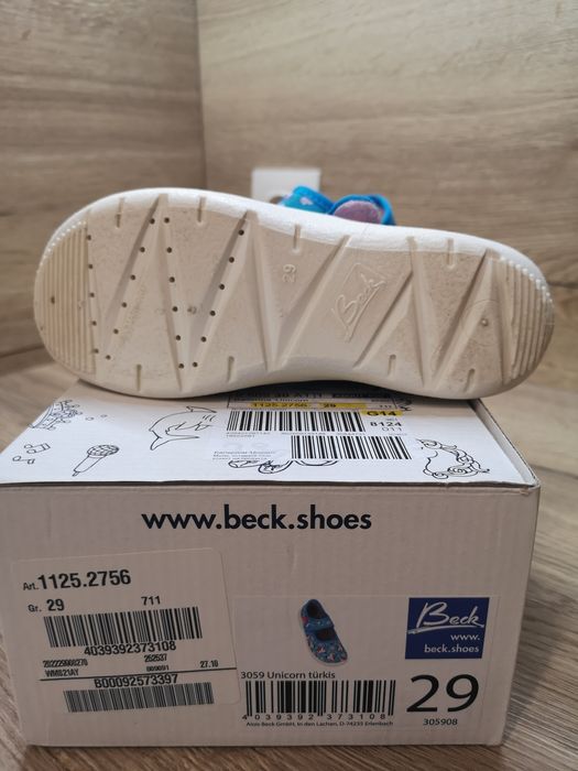 BECK Балерини 'Unicorn' в Тюркоазен цвят