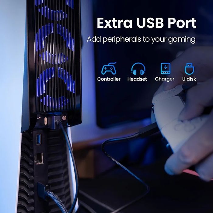 Cooling Fan for PS5 Accessories/Cooler pentru PS5 alb/negru