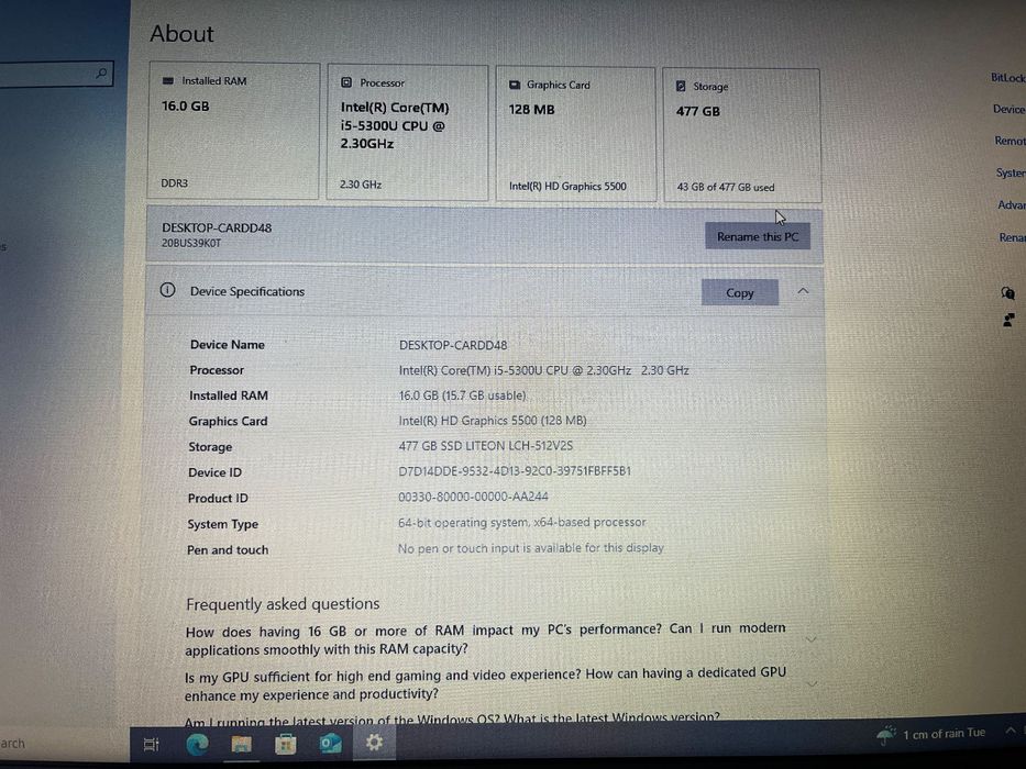Lenovo T450 512GB 16GB RAM