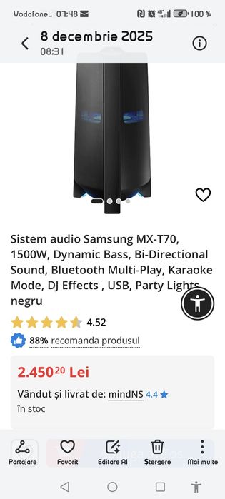 Boxa Samsung x 70 model mare