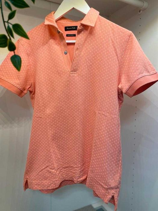 Tricou Polo/Polo T-Shirt, Massimo Dutti, Marimea M, Portocal, Slim Fit