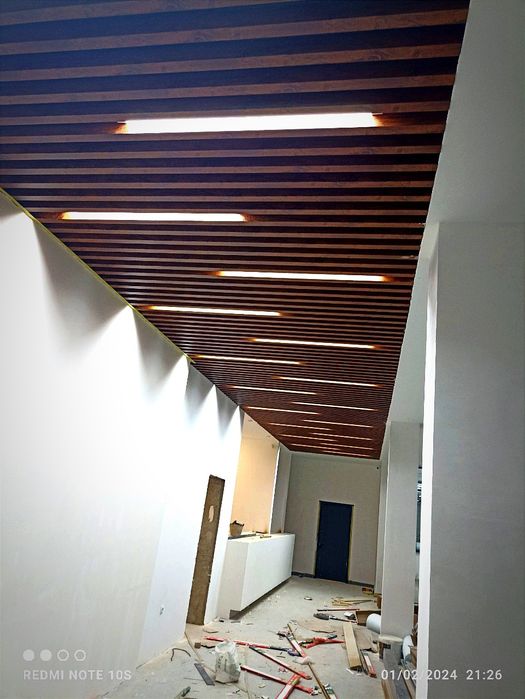 Подвесные потолки Армстронг реечный Грилято МДФ декор панель (1)