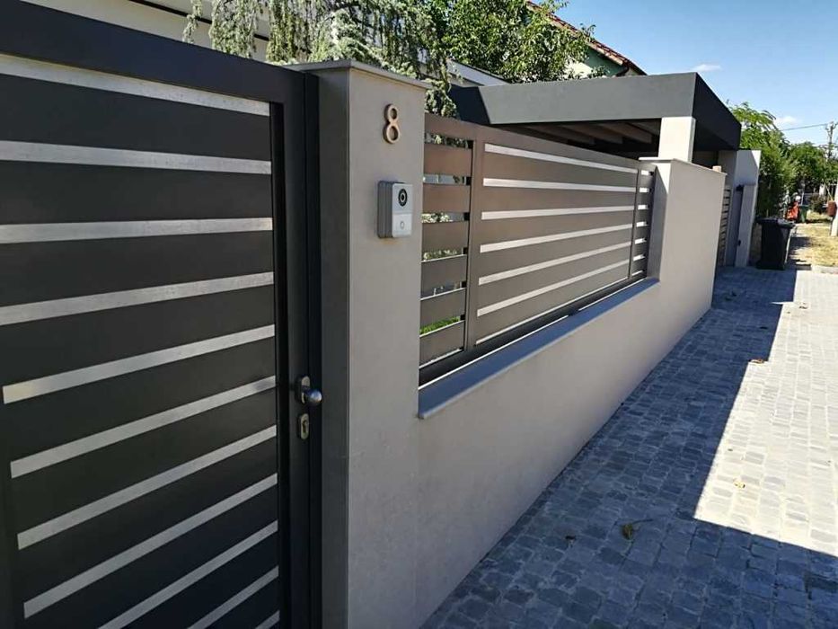 Garduri si porti din panou stil jaluzele, sipca metalica, tabla cutata