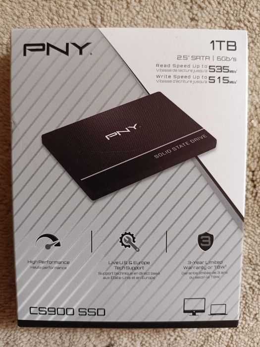 Solid State Drive (SSD) PNY CS900 1TB, 2.5 inch, SATA3, read 535 MB/s & write 515 MB/s - NOU / SIGILAT